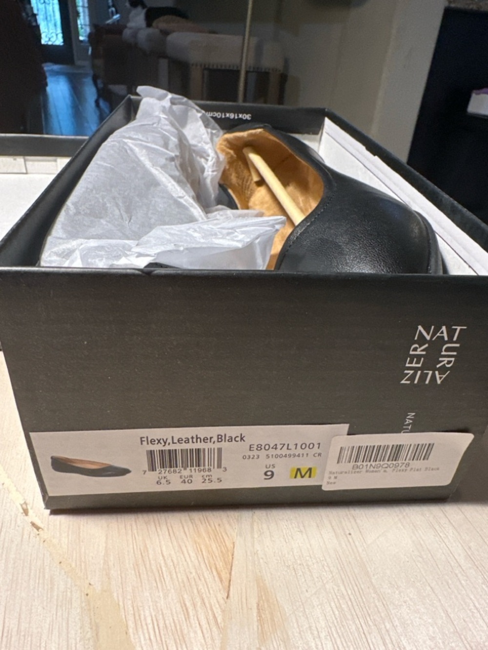 Naturalizer Flexy Leather Ballet Flats Black Women’s Size 9M Comfort Slip-On - Picture 7 of 10